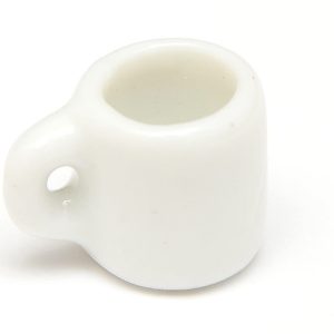 Miniatyr kaffekopp i keramik, vit