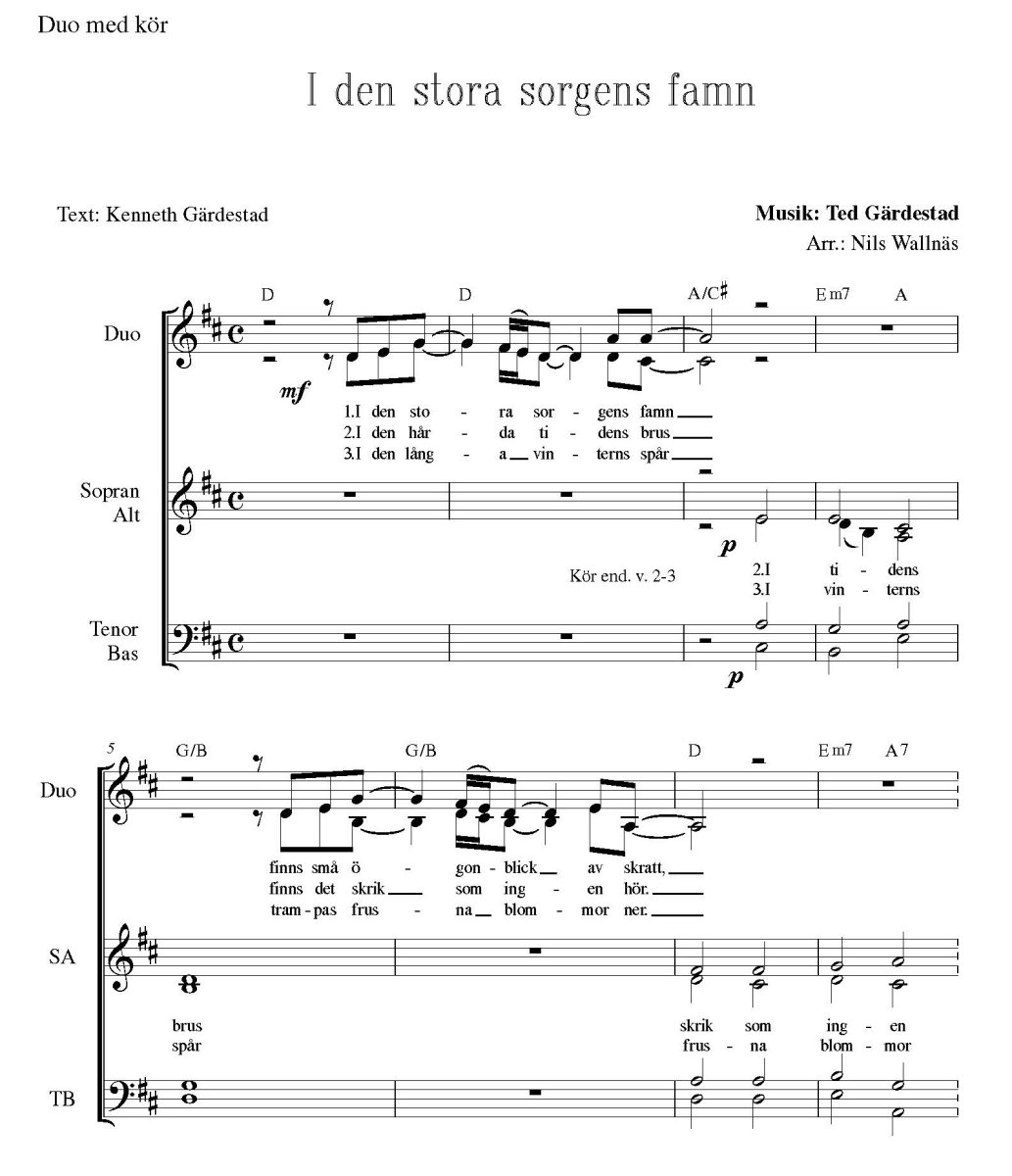 I den stora sorgens famn – Damduo+SATB - Bild 2