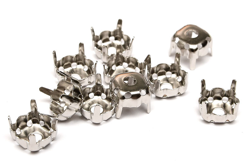 Antiksilver infattning, för 10mm strass. 10st