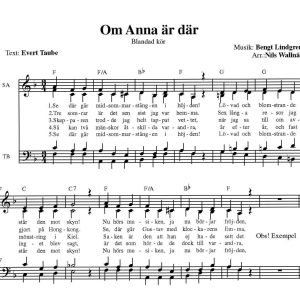 Om Anna är där – SATB